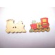 Houten knoop gekleurd Locomotief Rood