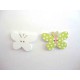 Houten knoop gekleurd Vlinder met stip Lime