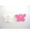 Houten knoop gekleurd Vlinder met stip Pink
