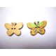 Houten knoop gekleurde Vlinder Geel