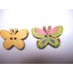 Houten knoop gekleurde Vlinder Mint