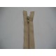 Zand kleurige deelbare fijne rits 45 cm. lang 