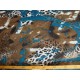 Polyester Voile Met bruin/petrol vlek en dierenprint 102319-12PL