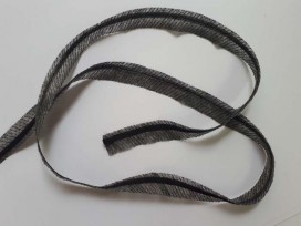 Naadband ook wel vormband genoemd.  Zwart innaaibaar naadband  Breedte 10 mm