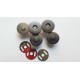 Donkerzilveren magnetische inslag drukknoop. 18 mm. doorsnee. per stuk.