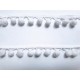 Sierband met pompom bolletjes Wit