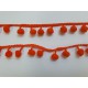 Bolletjesband pompom mini Oranje