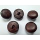 Leerknoop donkerbruin. 21 mm. doorsnee.